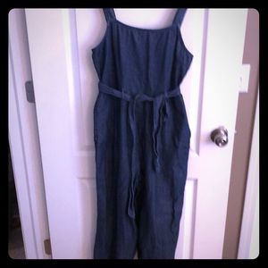 AE denim wide-leg jumpsuit - 8. Only washed.